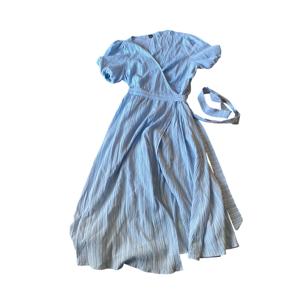 SHEIN baby blue wrap dress